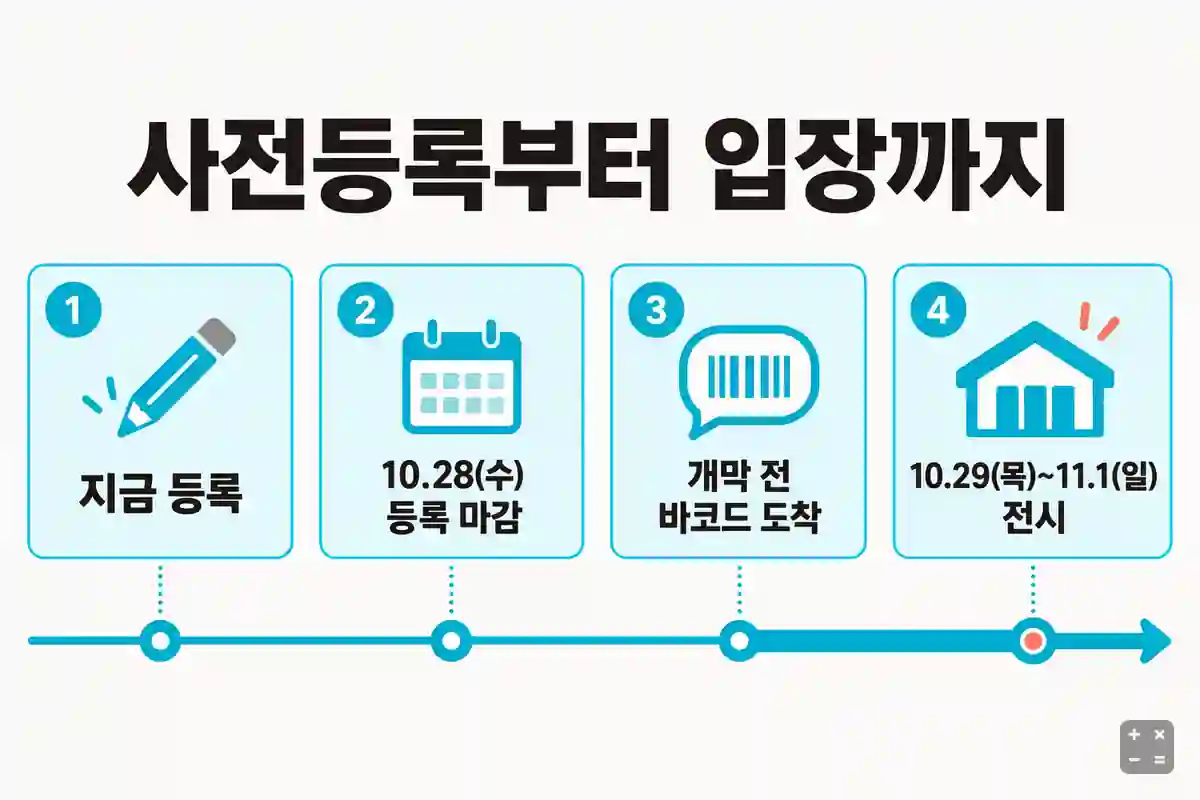 사전등록 마감부터 바코드 도착, 개막까지 일정