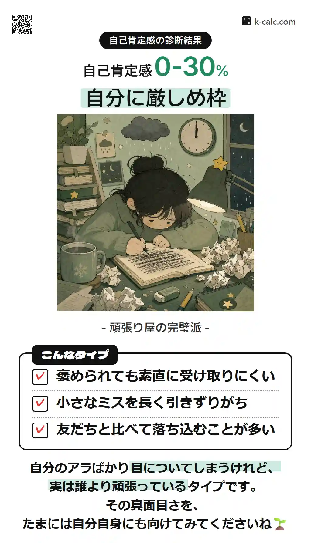 自分に厳しめ枠