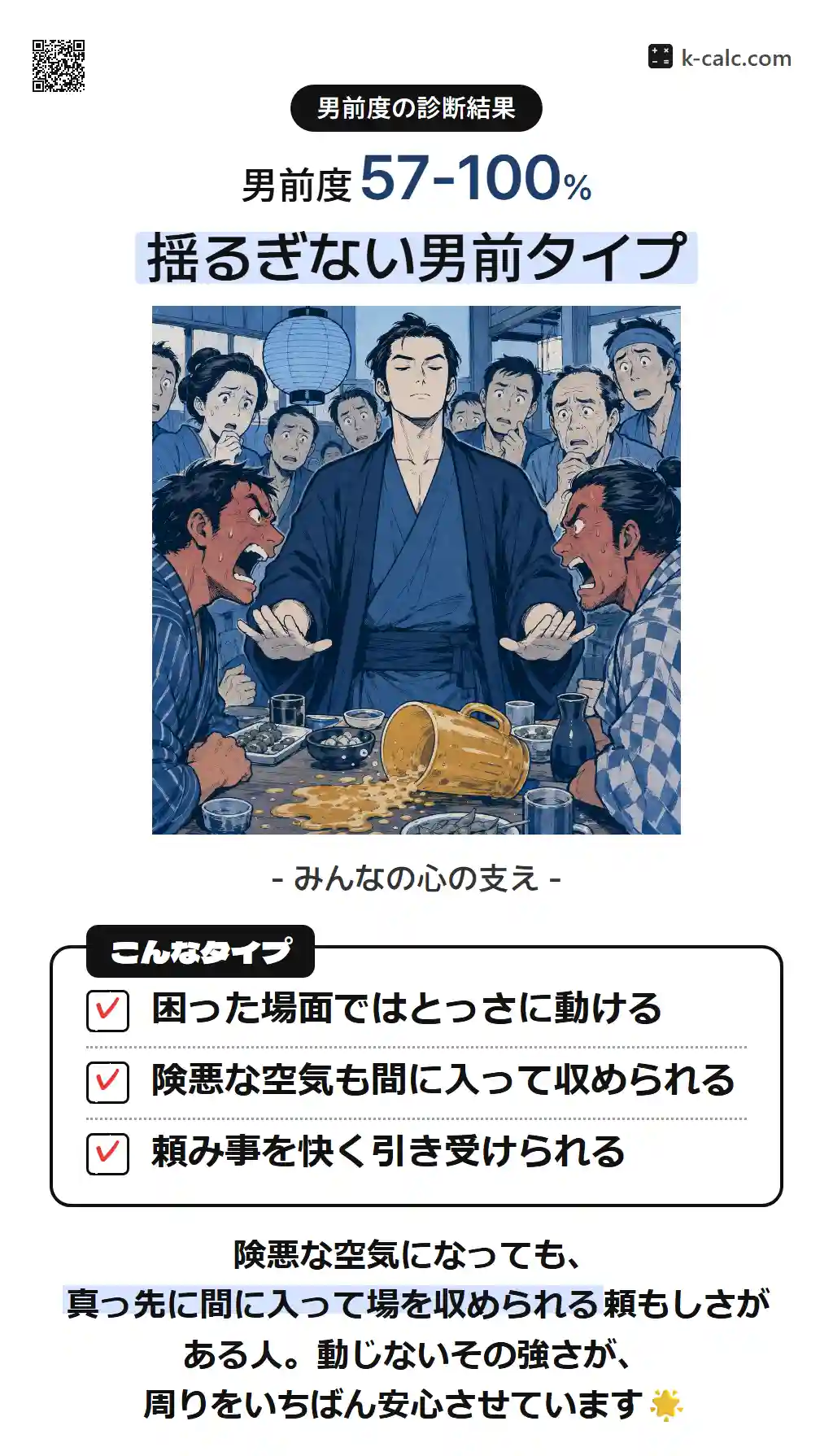 揺るぎない男前タイプ
