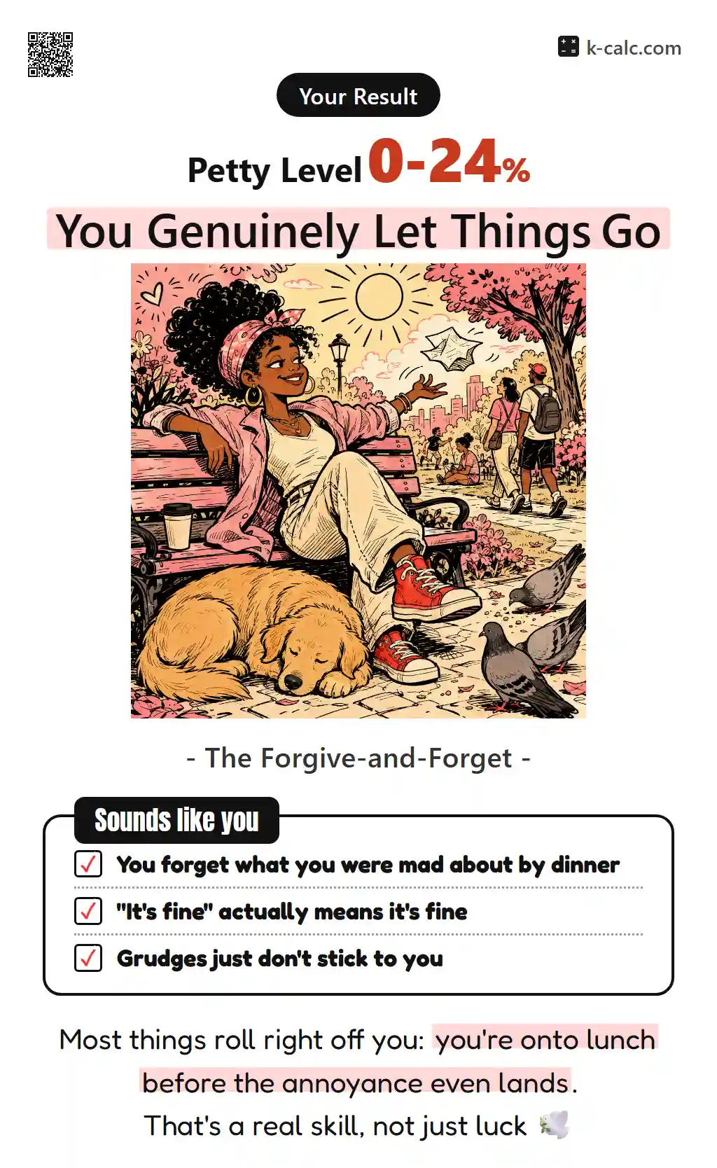 You Genuinely Let Things Go