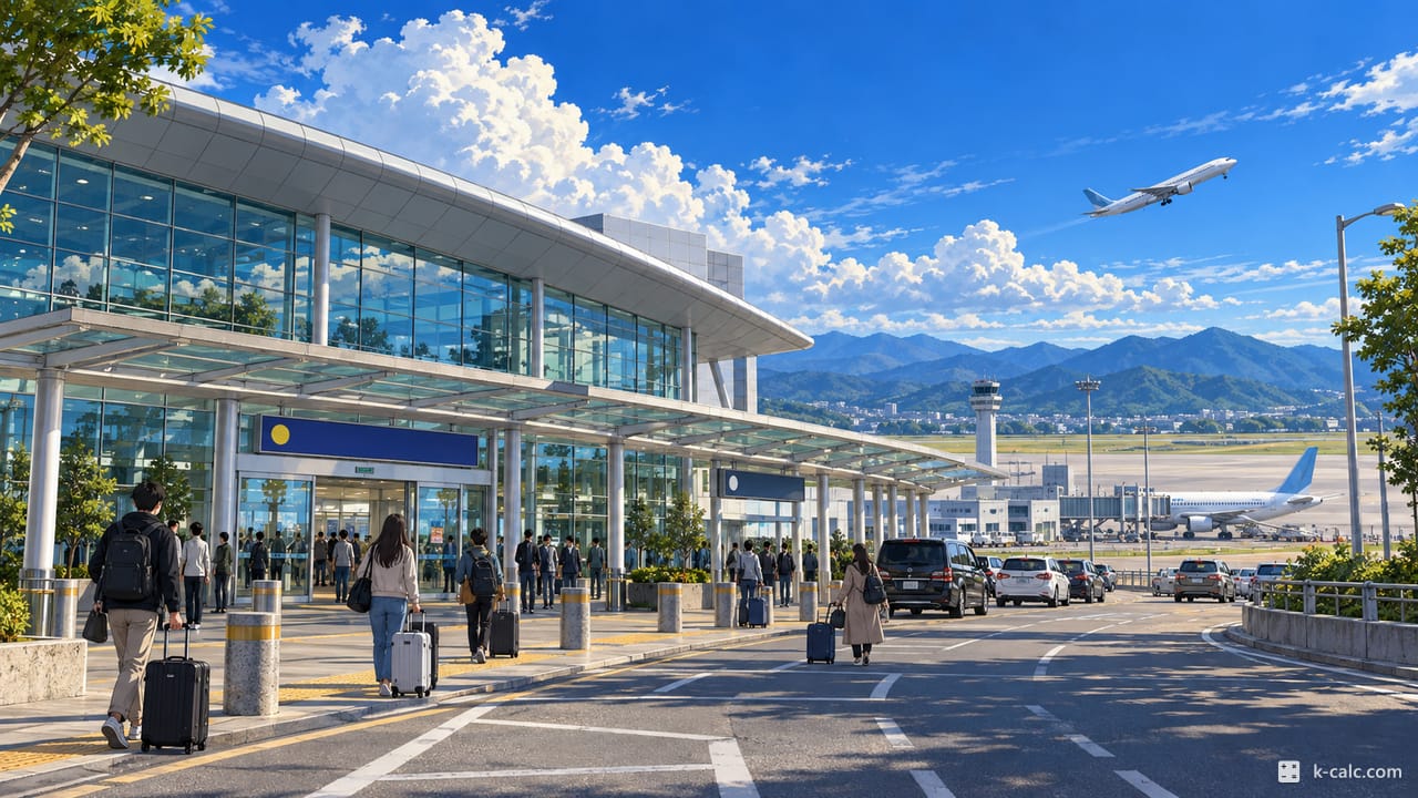 충청북도 청주시 청원구 내수읍, 청주국제공항 여객터미널 풍경 일러스트