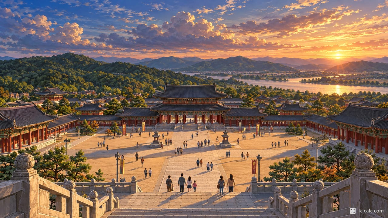 충청남도 부여군 규암면, 백제문화단지 전경 일러스트