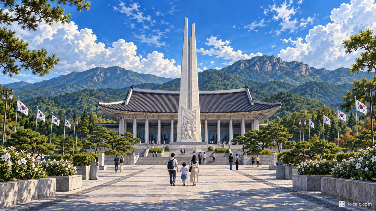 충청남도 천안시 동남구 목천읍, 독립기념관 겨레의 집 풍경 일러스트