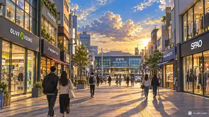 安養1番街と安養駅前, 万安区・安養洞(アニャンドン)