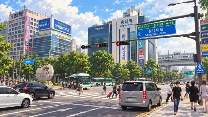松内駅前広場とバス乗換場, 素砂区・松内洞(ソンネドン)