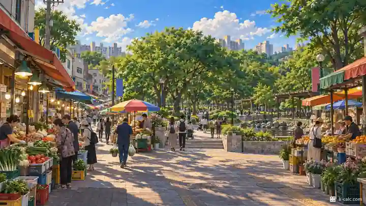 遠美総合市場と遠美公園, 遠美区・遠美洞(ウォンミドン)