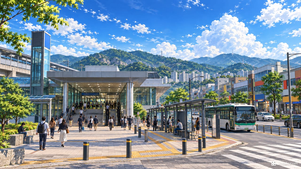 경기도 동두천시 지행동, 지행역 앞 풍경 일러스트