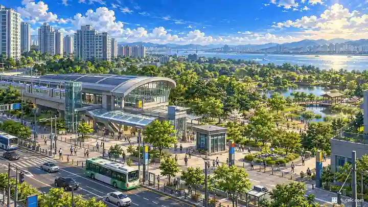 雲陽駅と慕潭公園, 金浦市・雲陽洞(ウニャンドン)