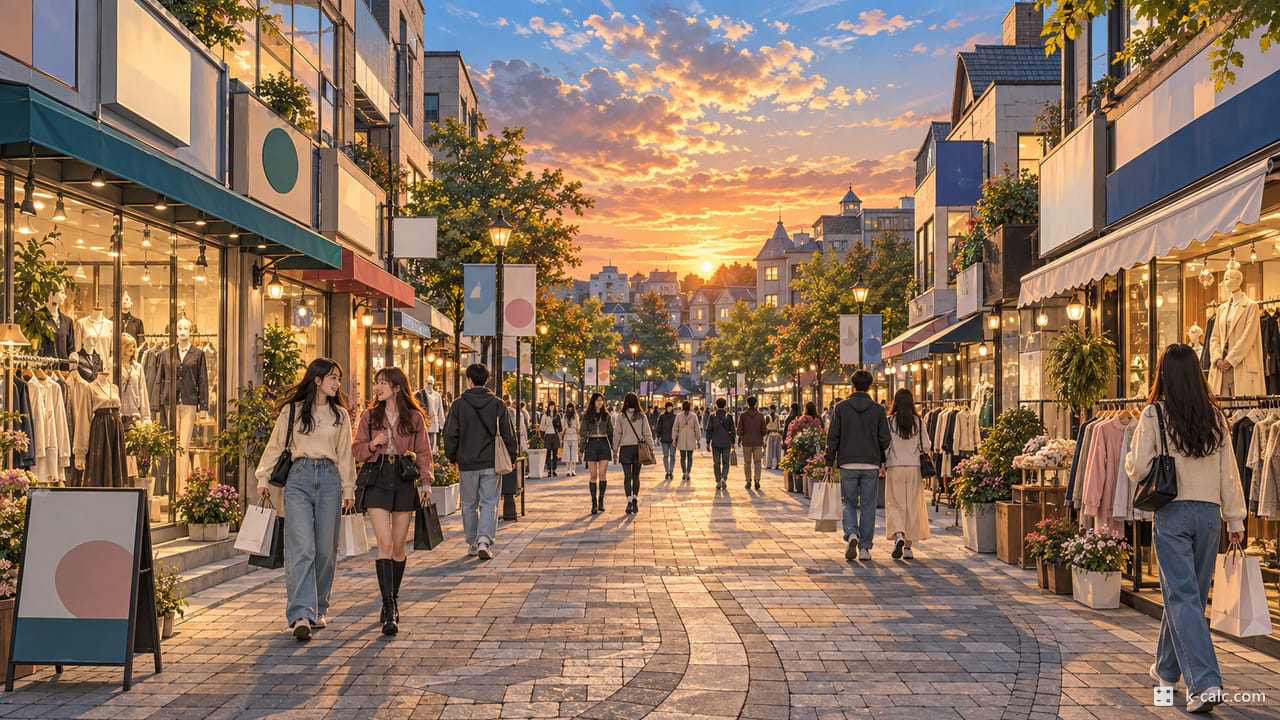 경기도 고양시 일산서구 덕이동, 덕이동 로데오 패션거리 풍경 일러스트