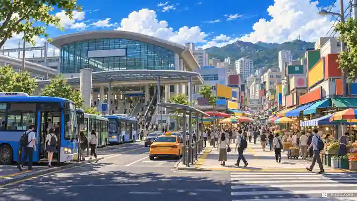 軍浦駅と駅前市場, 軍浦市・堂洞(タンドン)