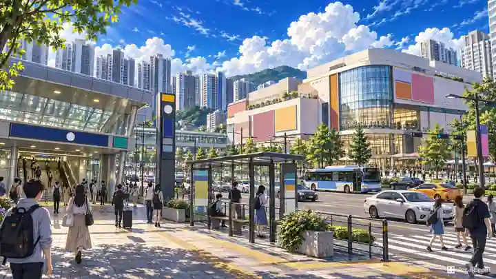葛梅駅前とモダアウトレット, 九里市・葛梅洞(カルメドン)