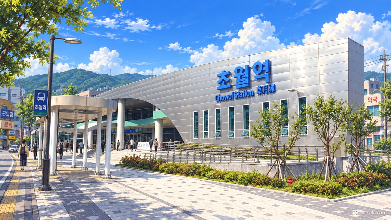 경기도 광주시 초월읍, 초월역 앞 풍경 일러스트