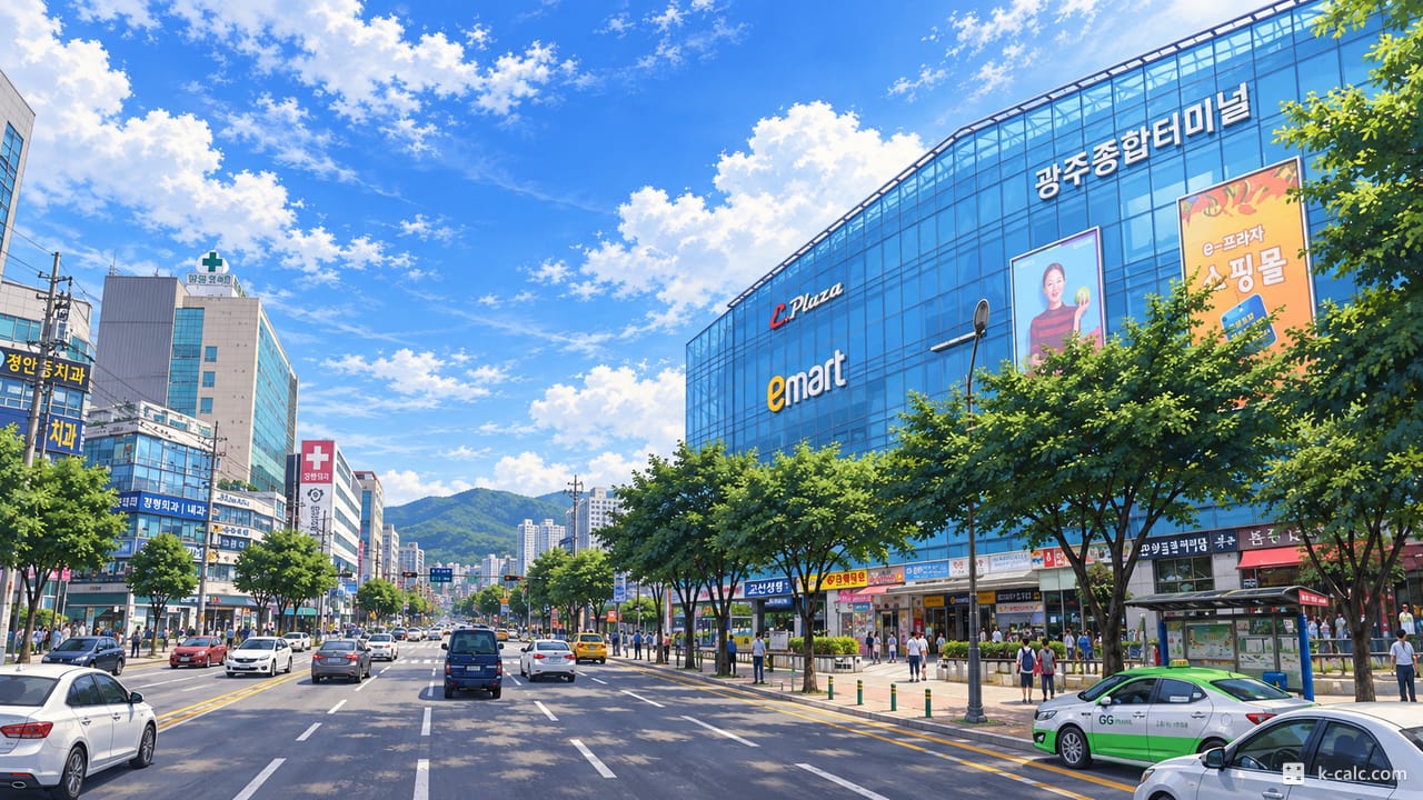 경기도 광주시 경안동, 광주종합터미널 앞 광주대로 풍경 일러스트