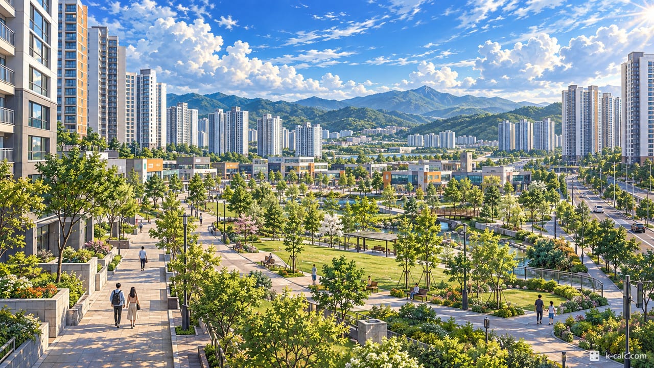 경기도 하남시 감이동, 감일지구 풍경 일러스트
