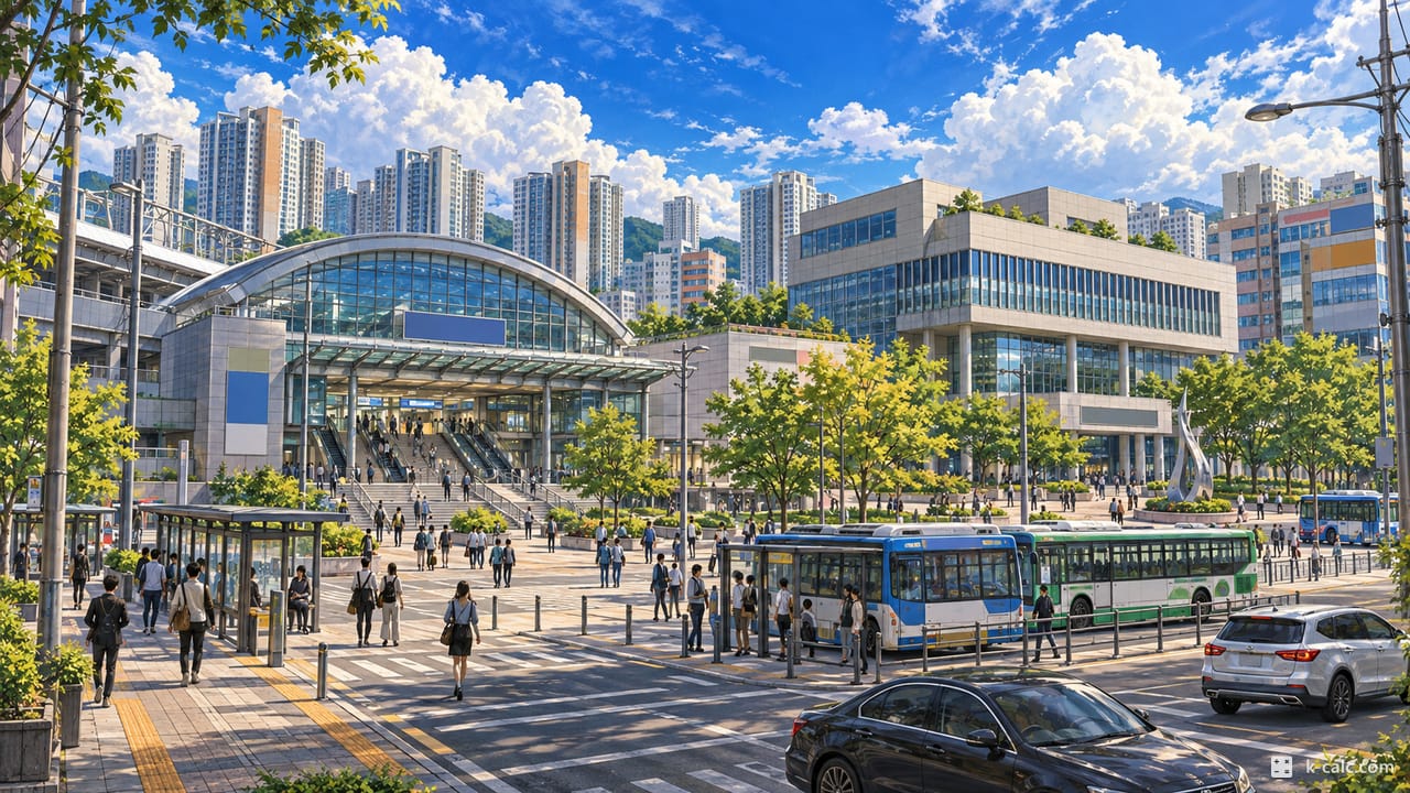 Byeongjeom Station Square & Byeongjeom-gu Office, Jinan-dong, Byeongjeom-gu