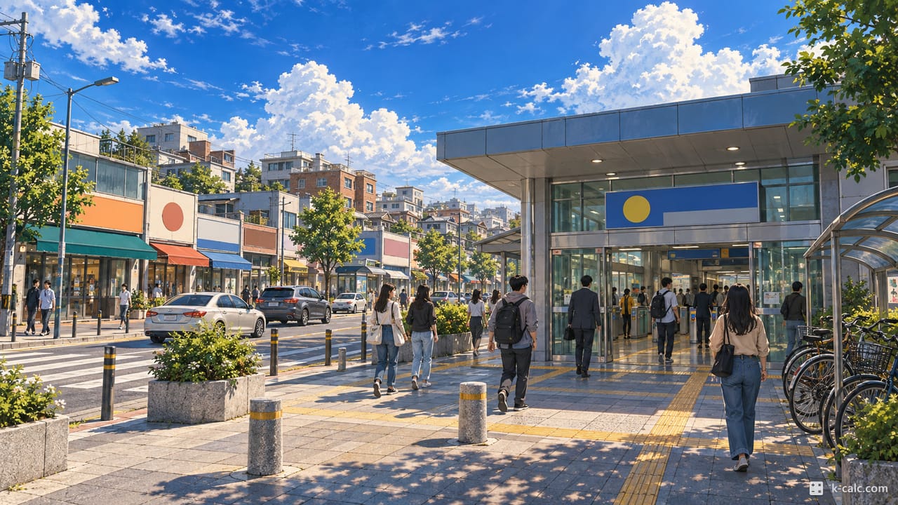 경기도 평택시 서정동, 서정리역 앞 풍경 일러스트