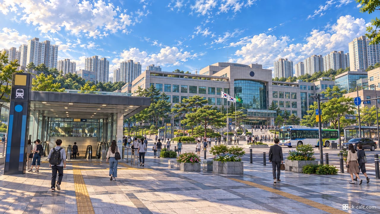 경기도 시흥시 장현동, 시흥시청역과 시흥시청 풍경 일러스트