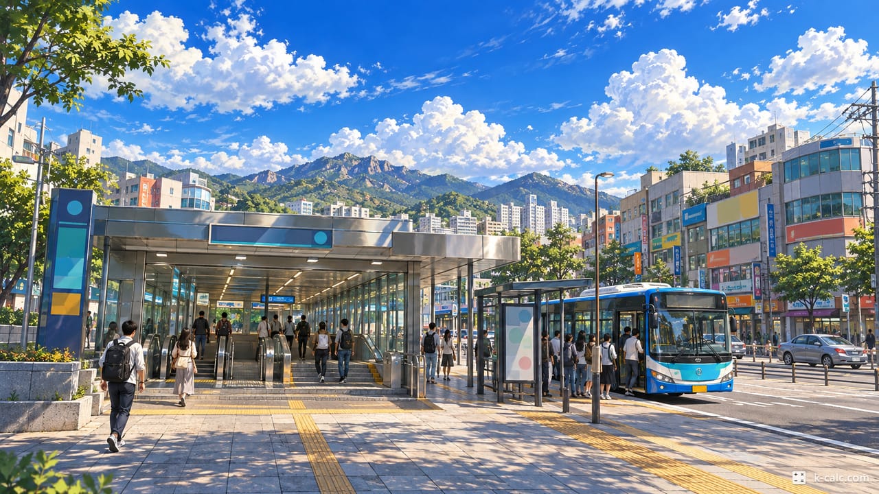 경기도 의정부시 가능동, 가능역 앞 풍경 일러스트