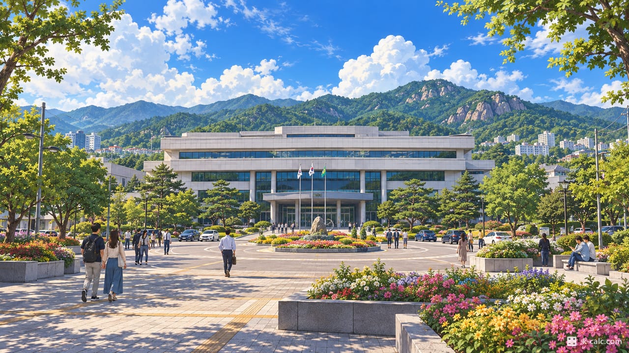 경기도 의왕시 고천동, 의왕시청 앞 풍경 일러스트
