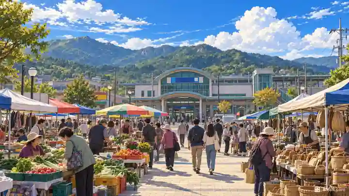 龍門駅前と龍門五日市, 楊平郡・龍門面(ヨンムンミョン)