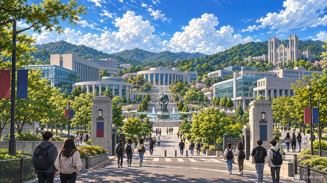 경기도 용인시 기흥구 서천동, 경희대학교 국제캠퍼스 풍경 일러스트