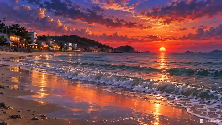 乙旺里海水浴場の夕焼け, 中区・乙旺洞(ウルァンドン)