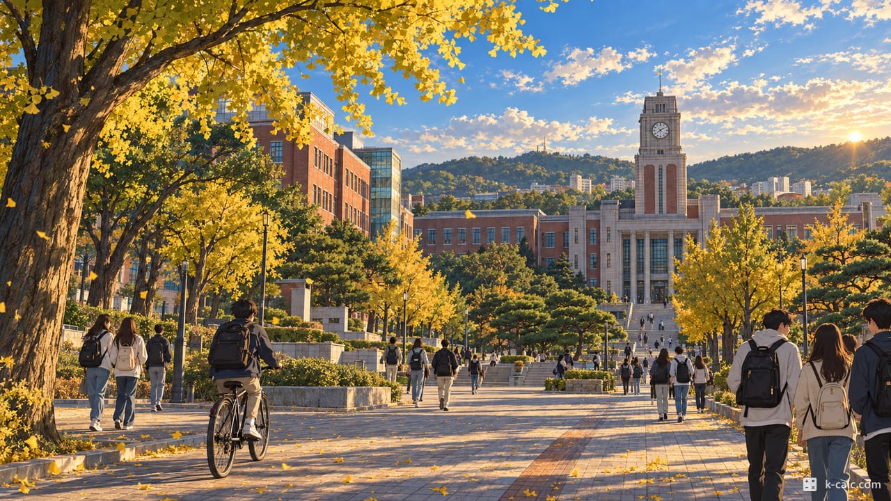 인천광역시 미추홀구 용현동, 인하대학교 캠퍼스 풍경 일러스트