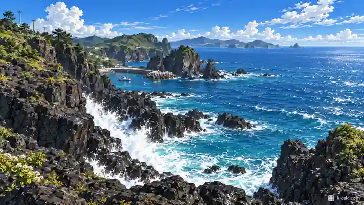 黒山島(フクサンド)海岸の崖, 新安郡・黒山面(フクサンミョン)