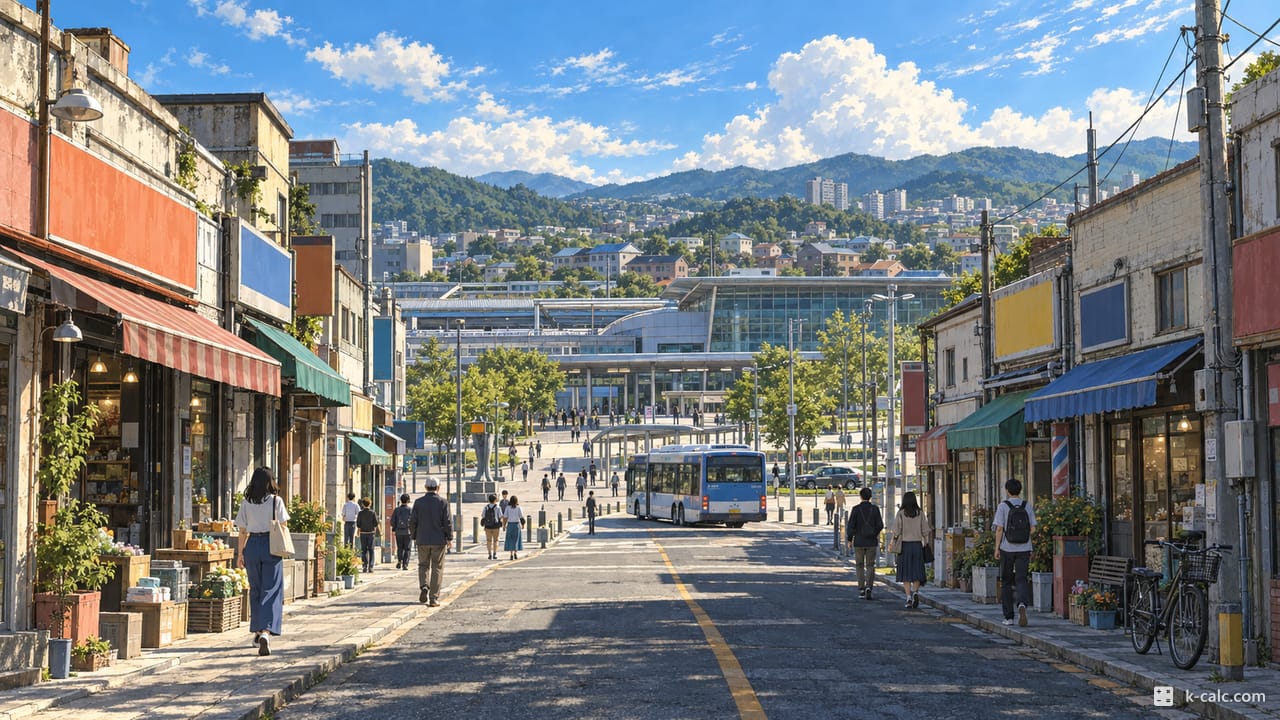 세종특별자치시 조치원읍, 조치원 옛 읍내 풍경 일러스트