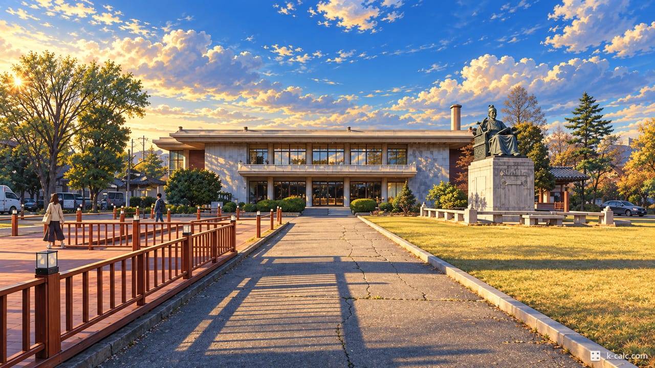 서울특별시 동대문구 청량리동, 세종대왕박물관 앞뜰 풍경 일러스트