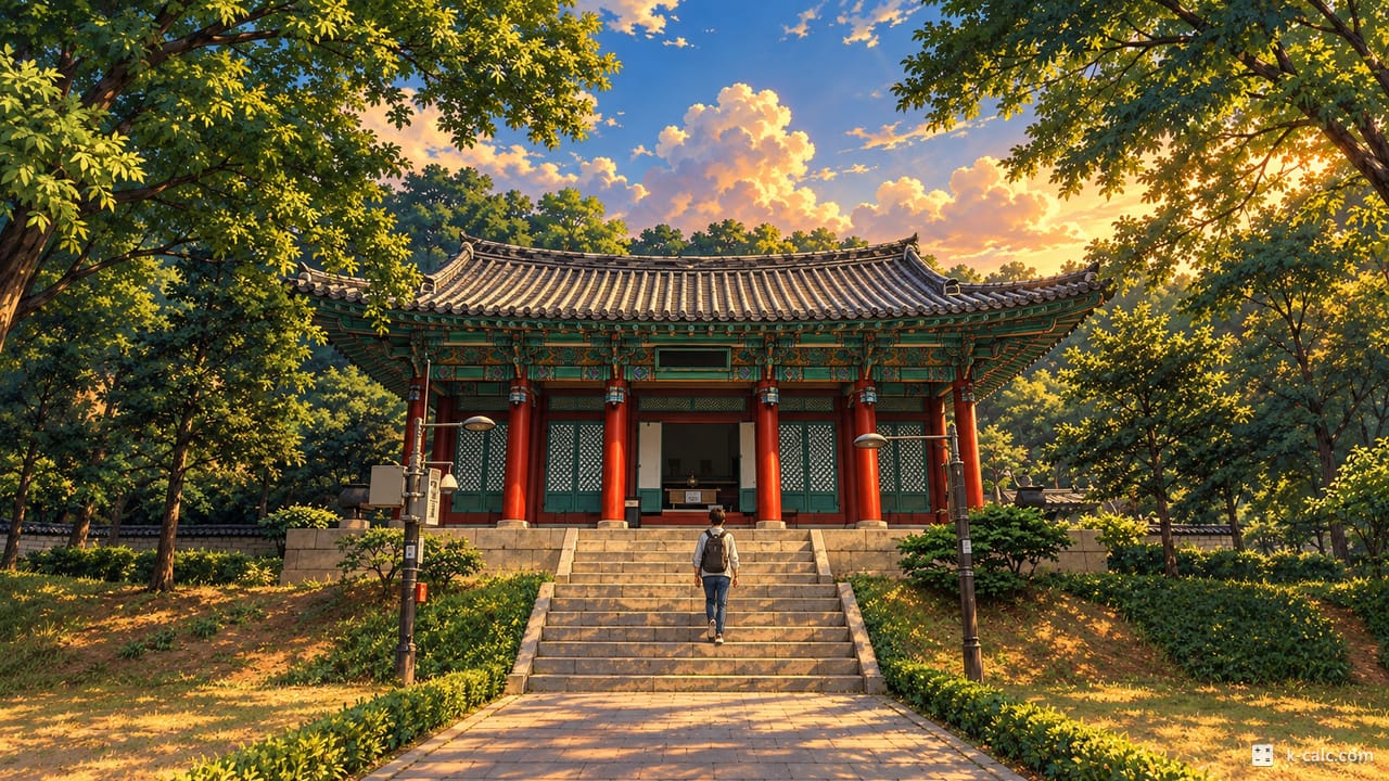 서울특별시 동작구 노량진동, 사육신공원 풍경 일러스트