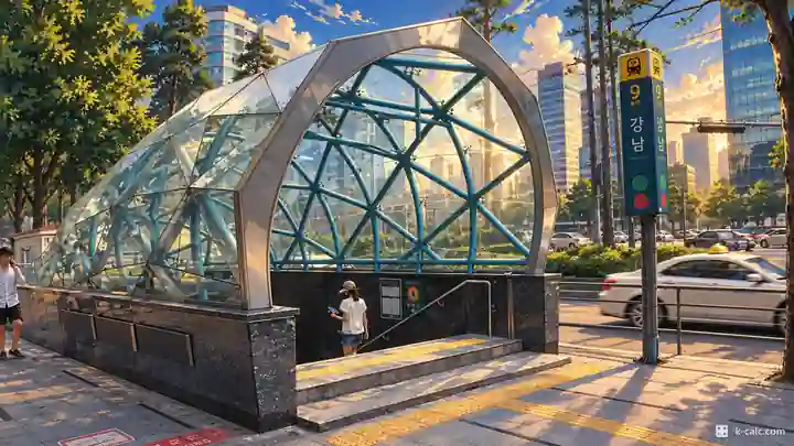 江南駅ガラスドーム出入口, 江南区・駅三洞(ヨクサムドン)