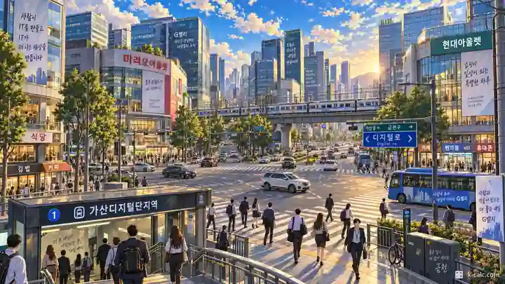 加山デジタル団地駅の五差路, 衿川区・加山洞(カサンドン)