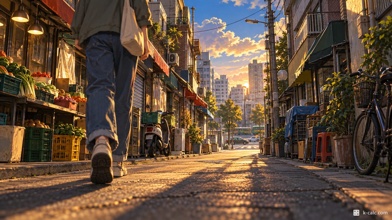 서울특별시 구로구 가리봉동, 가리봉시장 골목 풍경 일러스트