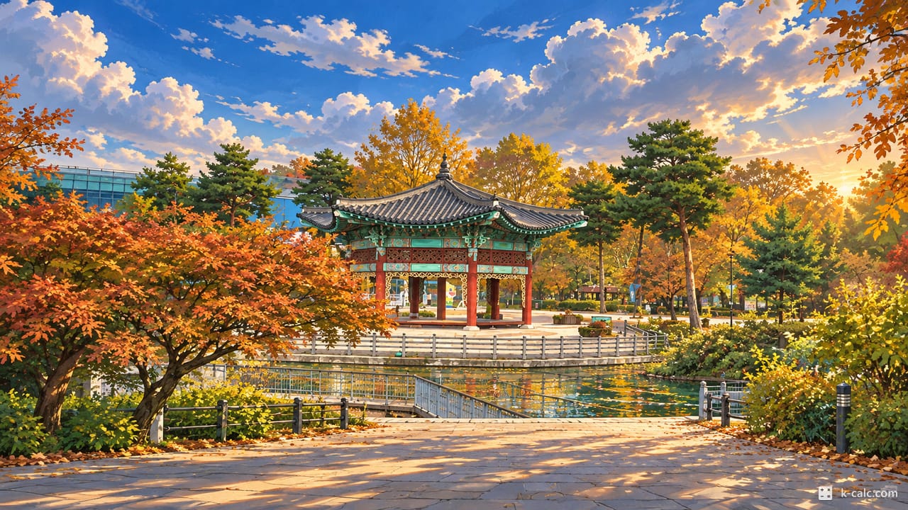 서울특별시 광진구 능동, 서울어린이대공원 정문 풍경 일러스트