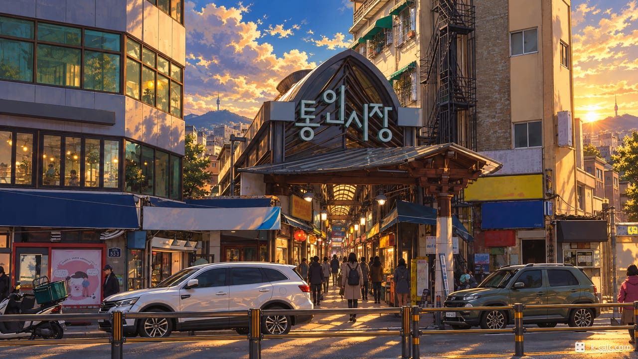 서울특별시 종로구 통인동, 통인시장 골목 풍경 일러스트