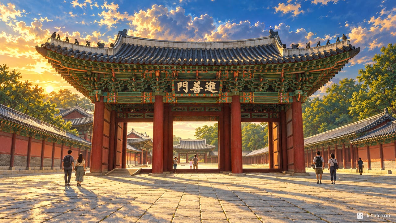 서울특별시 종로구 와룡동, 창덕궁 진선문 풍경 일러스트