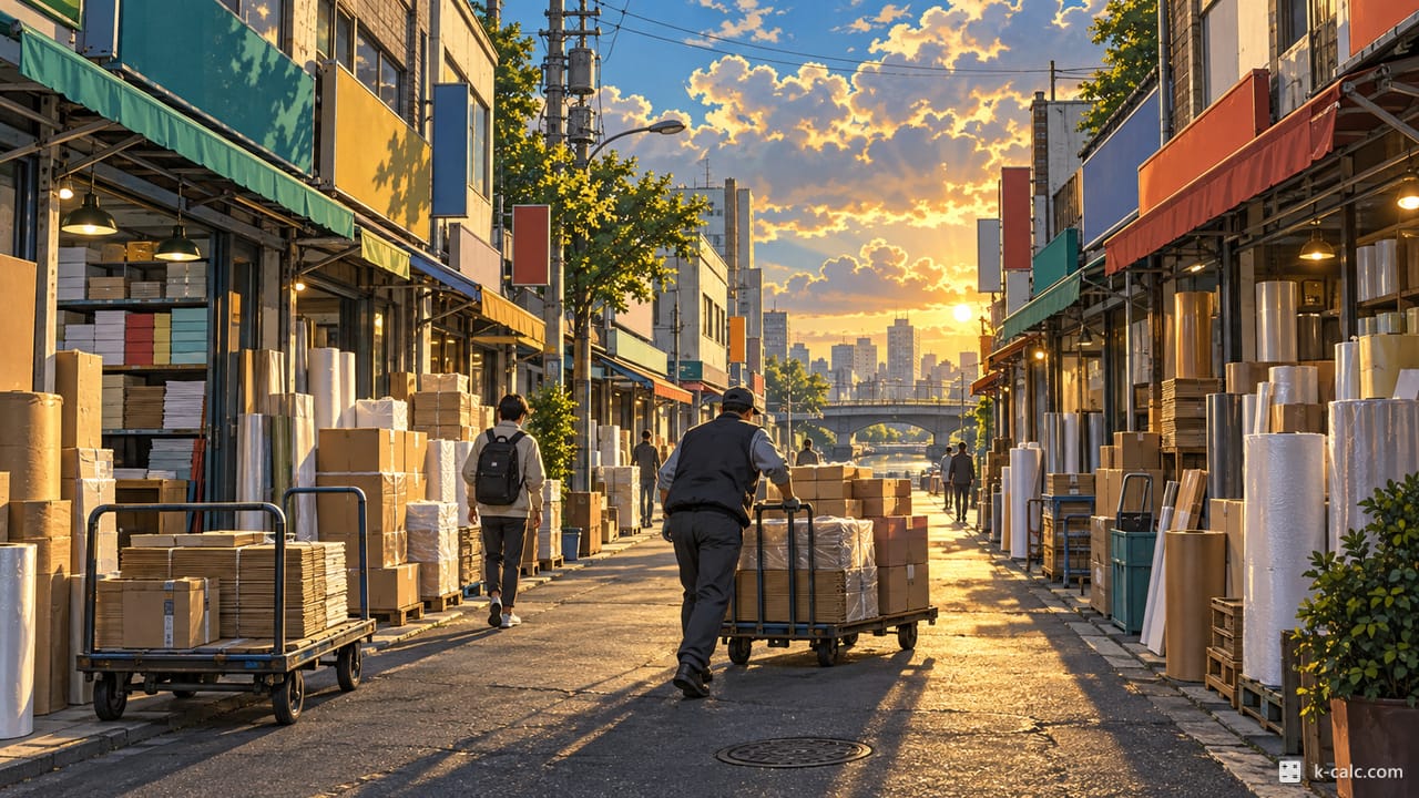 서울특별시 중구 방산동, 방산시장 인쇄·포장 골목 풍경 일러스트