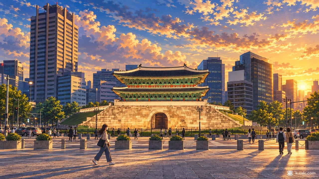 서울특별시 중구 남대문로4가, 숭례문 풍경 일러스트
