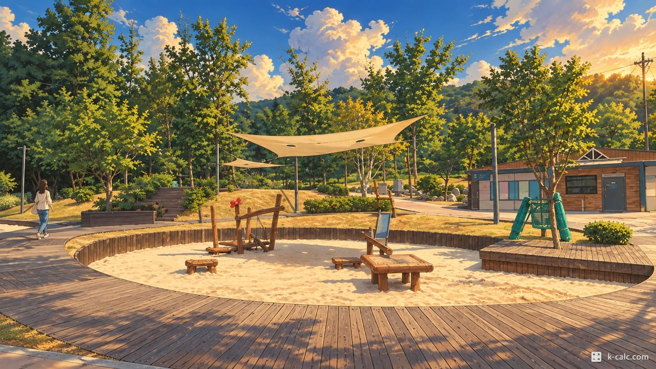 서울특별시 서대문구 홍제동, 신기한놀이터 떼굴떼굴 풍경 일러스트