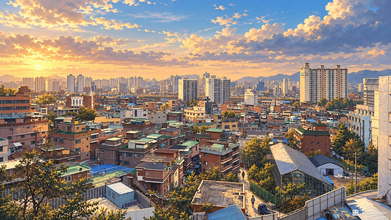 서울특별시 성동구 사근동, 사근동 골목 전경 일러스트