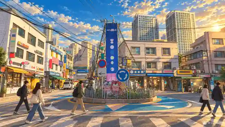 プンナプ・トッケビ市場入口の交差点, 松坡区・風納洞(プンナプドン)