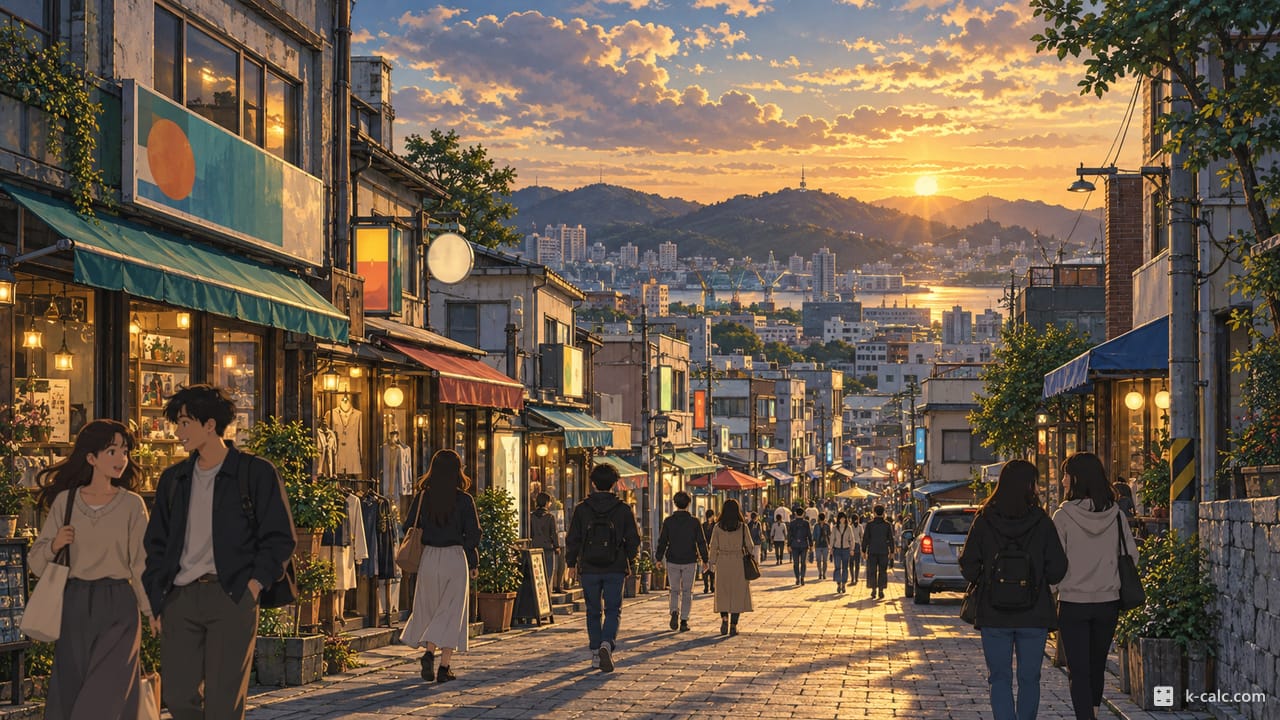 울산광역시 중구 성남동, 성남동 원도심 거리 풍경 일러스트